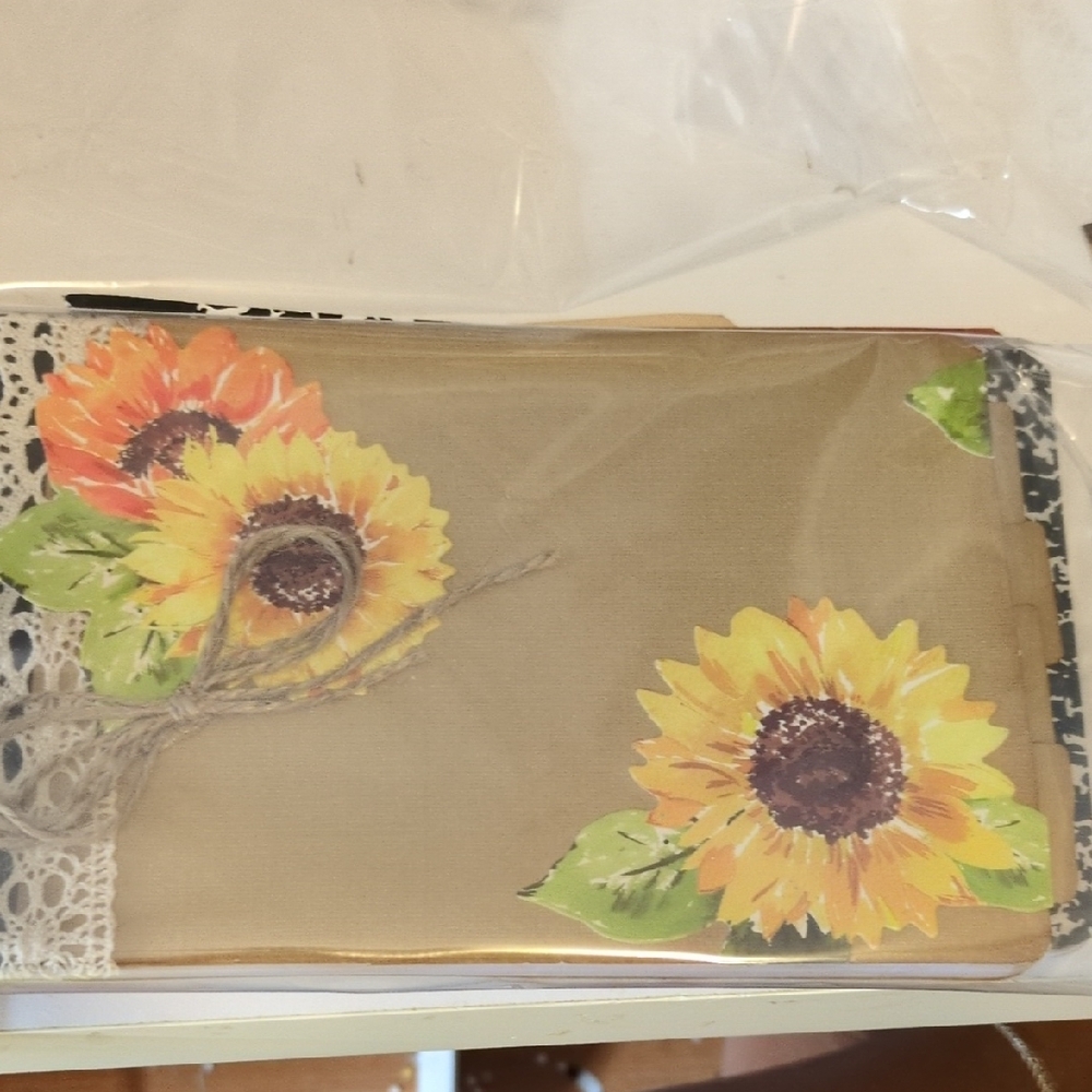Sunflower Print Journal with Lace Detail